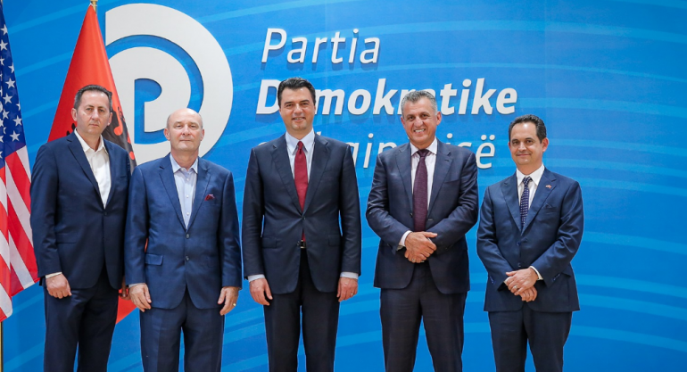 Basha pret në selinë e PD delegacionin e Kongresit Pan-Shqiptar Amerikan: Diskutuam për rritjen e bashkëpunimit dhe zhvillimit ekonomik të vendit