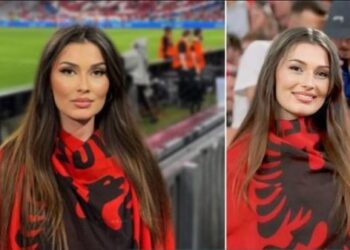 Kush është bukuroshja që mbajti mbrëmë flamurin shqiptar në Champions League