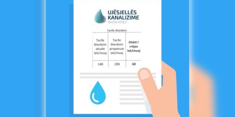 Rritet tarifa e shërbimit të ujit në Korçë