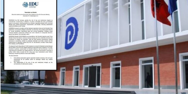 IDU në Uashington miraton rezolutën e propozuar nga Partia Demokratike