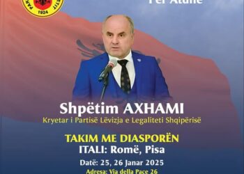 “Së bashku mund të ndërtojmë një Shqipëri më të fortë dhe më të drejtë për të gjithë”, kreu legalist Shpetim Axhami apelon shqiptarët e diasporës