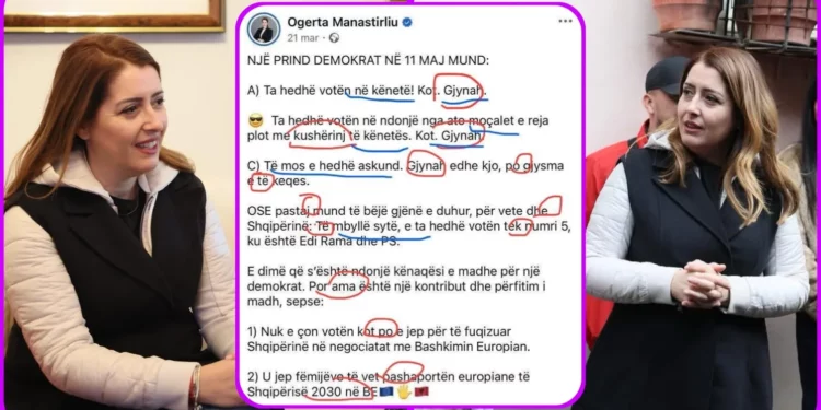Ti Ogertë që s’di këndim, Je ministre për arsim…!